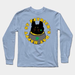 St Patrick’s Lucky Shamrock Cat Long Sleeve T-Shirt